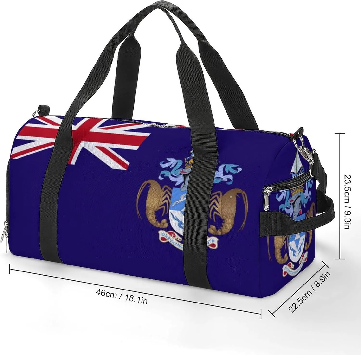 Tristan Da Cunha Flag Gym Duffel for Boys Girls with Shoe Compartment Travel Weekender