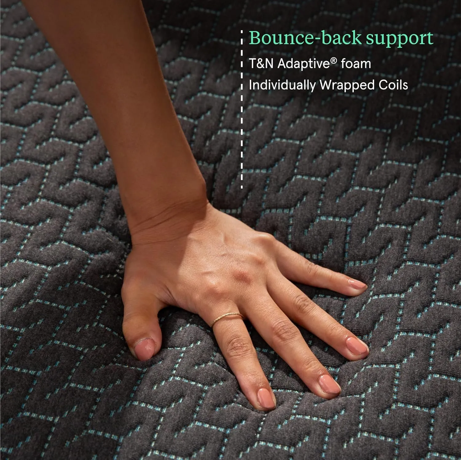 Tuft & Needle Mint Hybrid Medium Plush Full Size Mattress in a Box, Cooling Adaptive Foam, Pocketed Coil Support, 100 Night Trial, Fiberglass Free, CertiPUR-US, 10-Year Limited Warranty