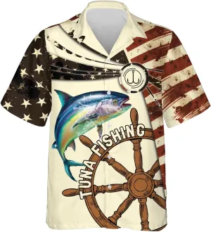 Tunny Mens Hawaiian Shirt Short Sleeve - Tunny Lovers Button Down Beach Shirt Casual Luau Clothes Set 70
