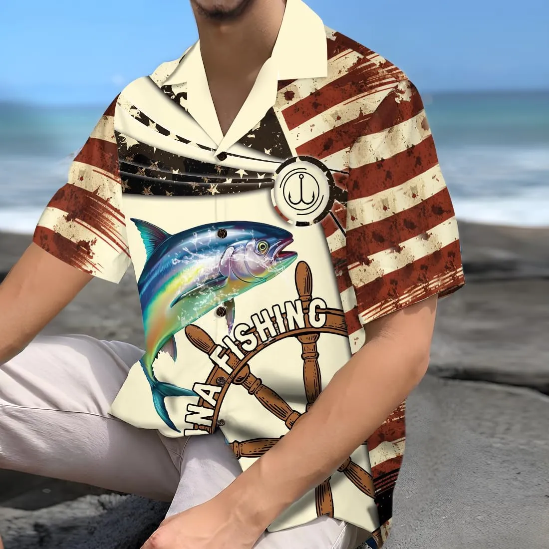 Tunny Mens Hawaiian Shirt Short Sleeve - Tunny Lovers Button Down Beach Shirt Casual Luau Clothes Set 70