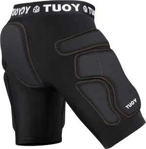 TUOY Protective Padded Shorts for Snowboard,Skate and Ski,3D Protection for Hip,Butt and Tailbone