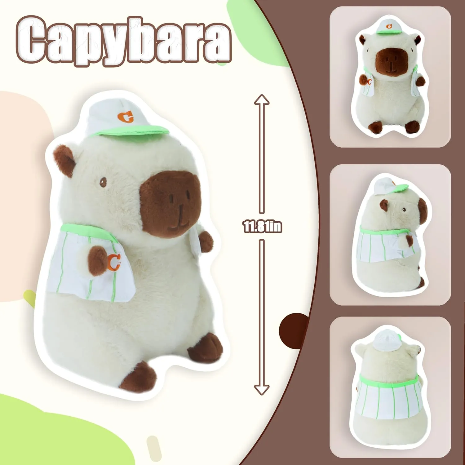 TXDRRA Soft Capybara Plush Toy - Adorable Stuffed Animal Doll Pillow for Kids, Boys, and Girls - Perfect Hugging Gift