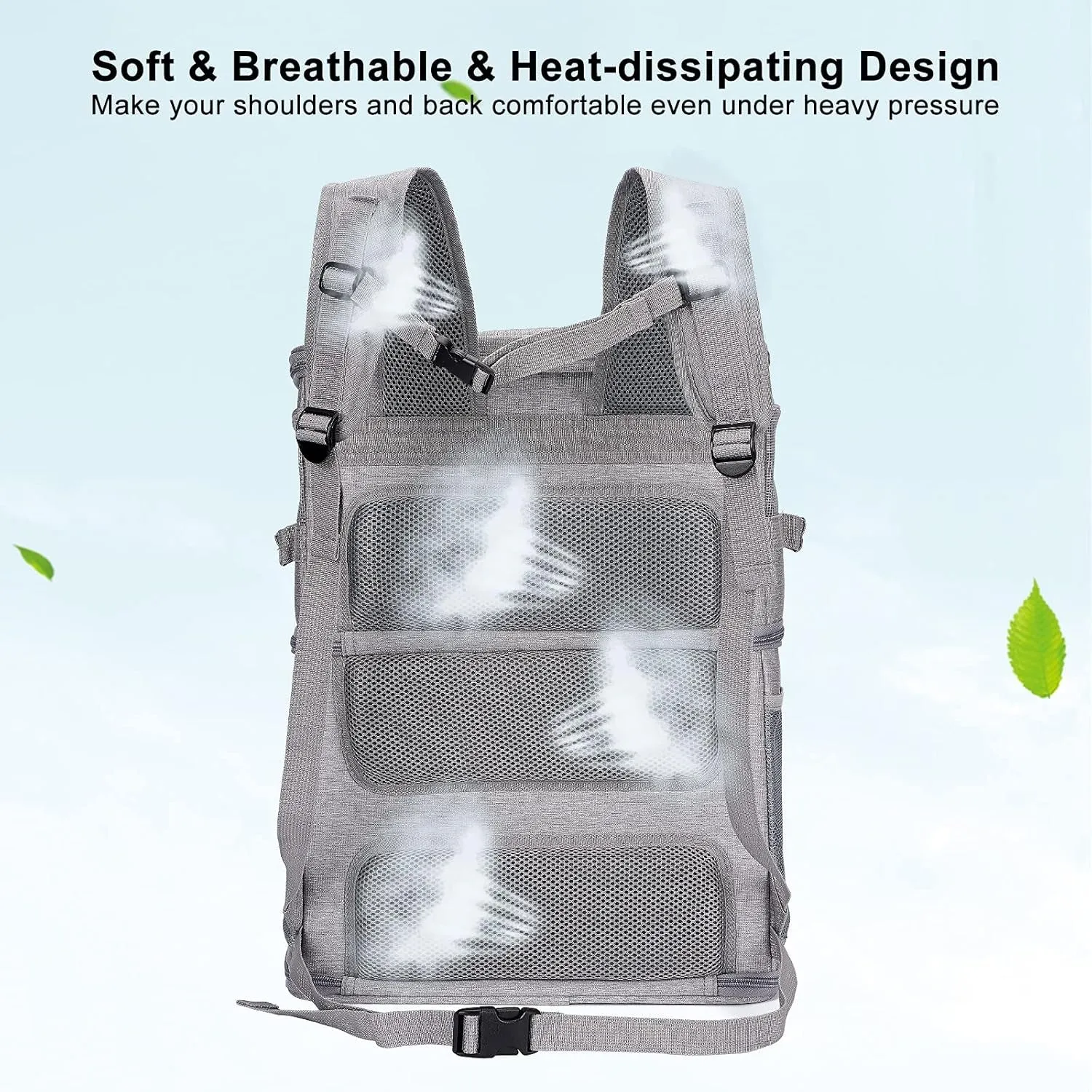 Ultimate 2-in-1 Double Pet Carrier Backpack - Perfect for Small Cats and Dogs, Super Ventilated, Ideal for Traveling, Hiking, and Camping!