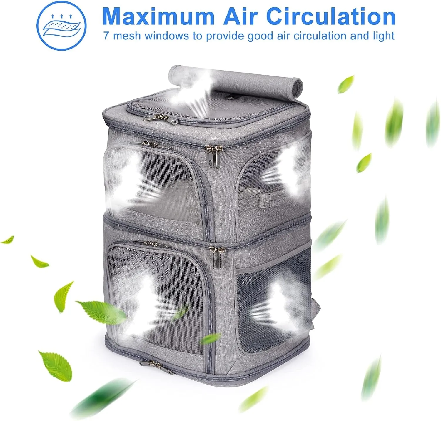 Ultimate 2-in-1 Double Pet Carrier Backpack - Perfect for Small Cats and Dogs, Super Ventilated, Ideal for Traveling, Hiking, and Camping!