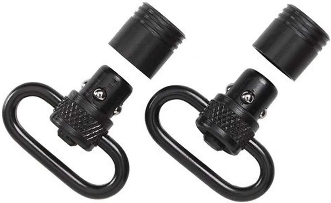 Uncle Mike's Quick Detach 115 Push Button Sling Swivels (Blued, 1-Inch)