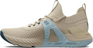 Under Armour Women's Project Rock 4 Training Shoe (Stone/Breaker Blue, us_Footwear_Size_System, Adult, Women, Numeric, Medium, Numeric_9)