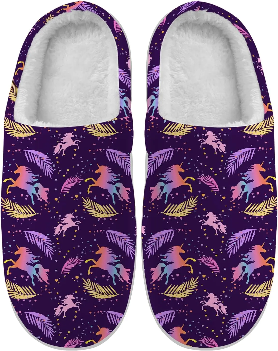 Unicorn Slippers Womens Mens Slippers House Slippers Comfort Plush Lining Fuzzy Slippers Winter Shoes Gifts