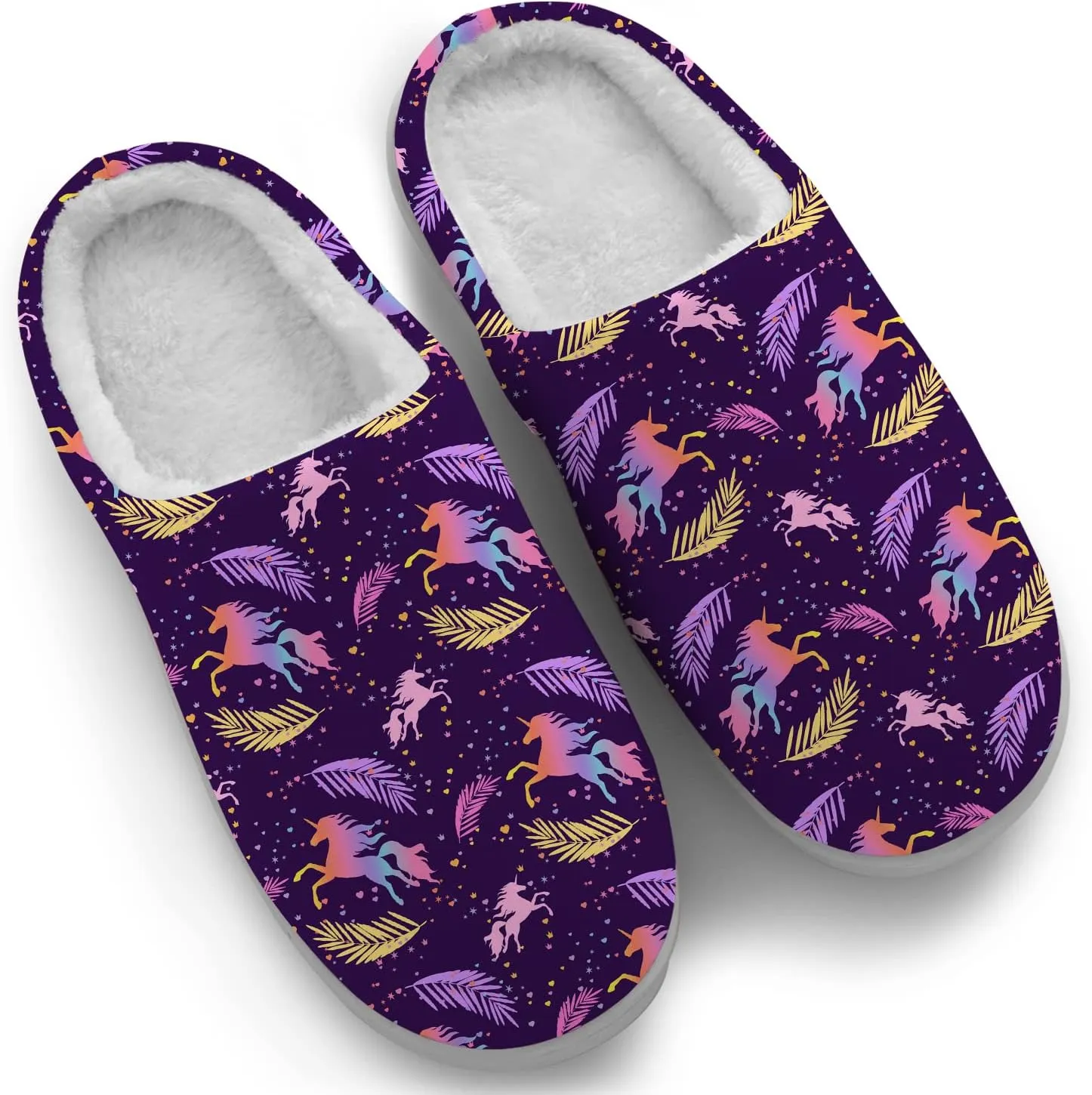 Unicorn Slippers Womens Mens Slippers House Slippers Comfort Plush Lining Fuzzy Slippers Winter Shoes Gifts