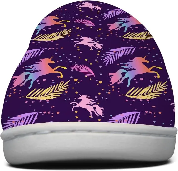 Unicorn Slippers Womens Mens Slippers House Slippers Comfort Plush Lining Fuzzy Slippers Winter Shoes Gifts