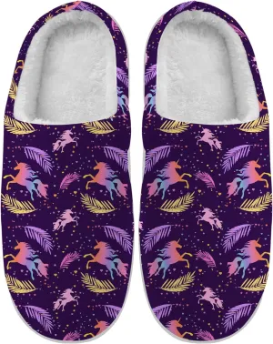 Unicorn Slippers Womens Mens Slippers House Slippers Comfort Plush Lining Fuzzy Slippers Winter Shoes Gifts