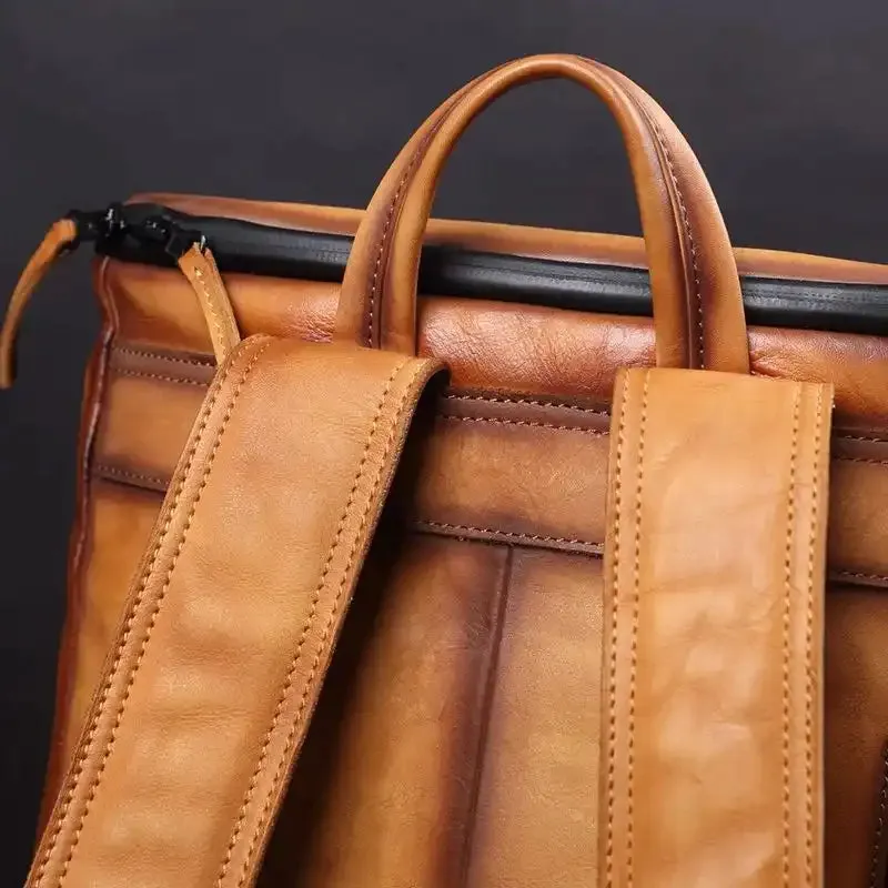 Unique Vintage Style – Men's Leather Backpack