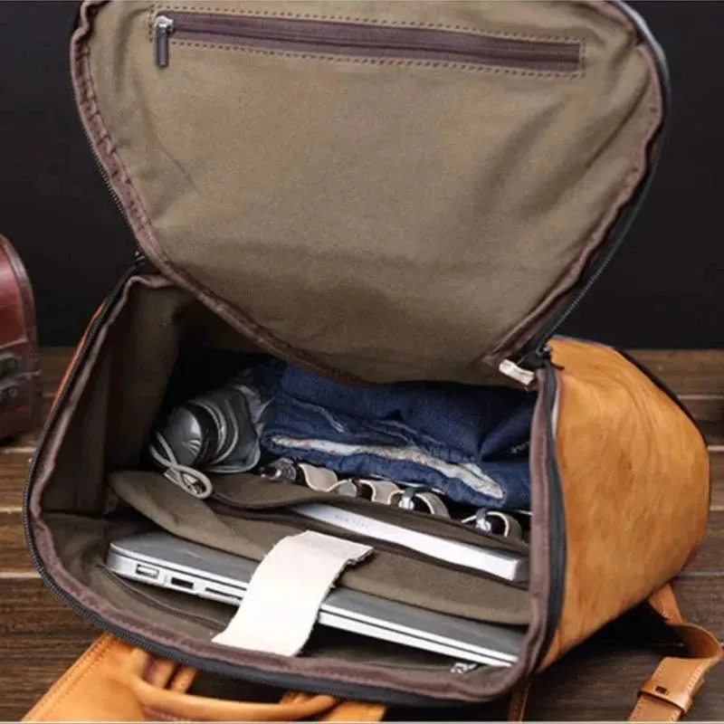 Unique Vintage Style – Men's Leather Backpack