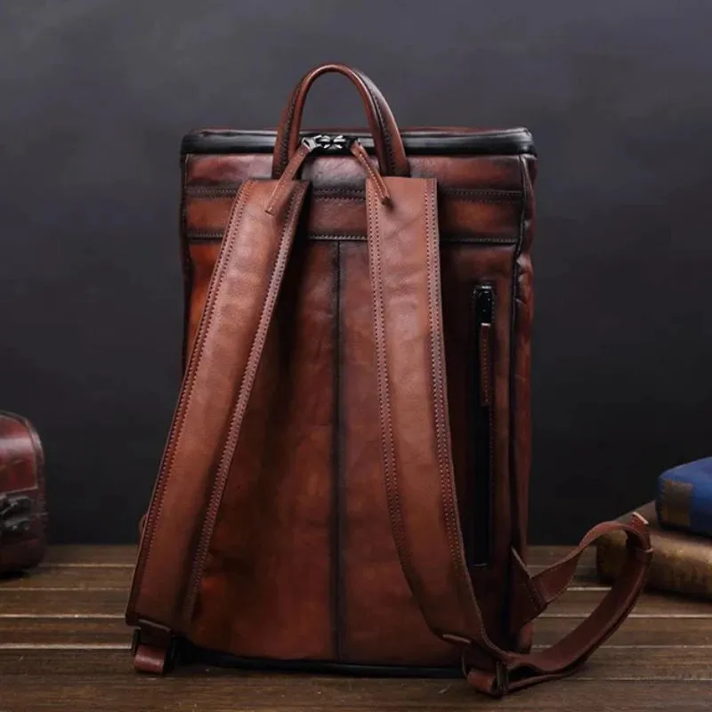 Unique Vintage Style – Men's Leather Backpack