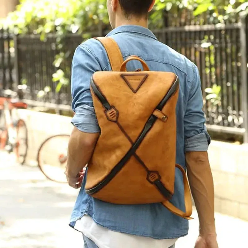 Unique Vintage Style – Men's Leather Backpack