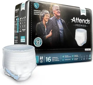 Unisex Adult Heavy Absorbency Disposable Pull On Underwear with Tear Away Seams, Large, 16 per Bag