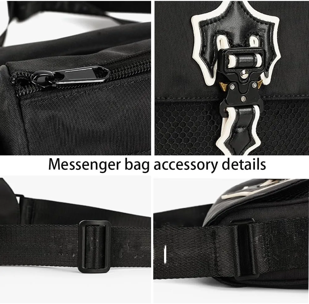Unisex Compact Crossbody Bag with Mesh Panel & Adjustable Strap, Lightweight Oxford Fabric, 3L Capacity for Daily