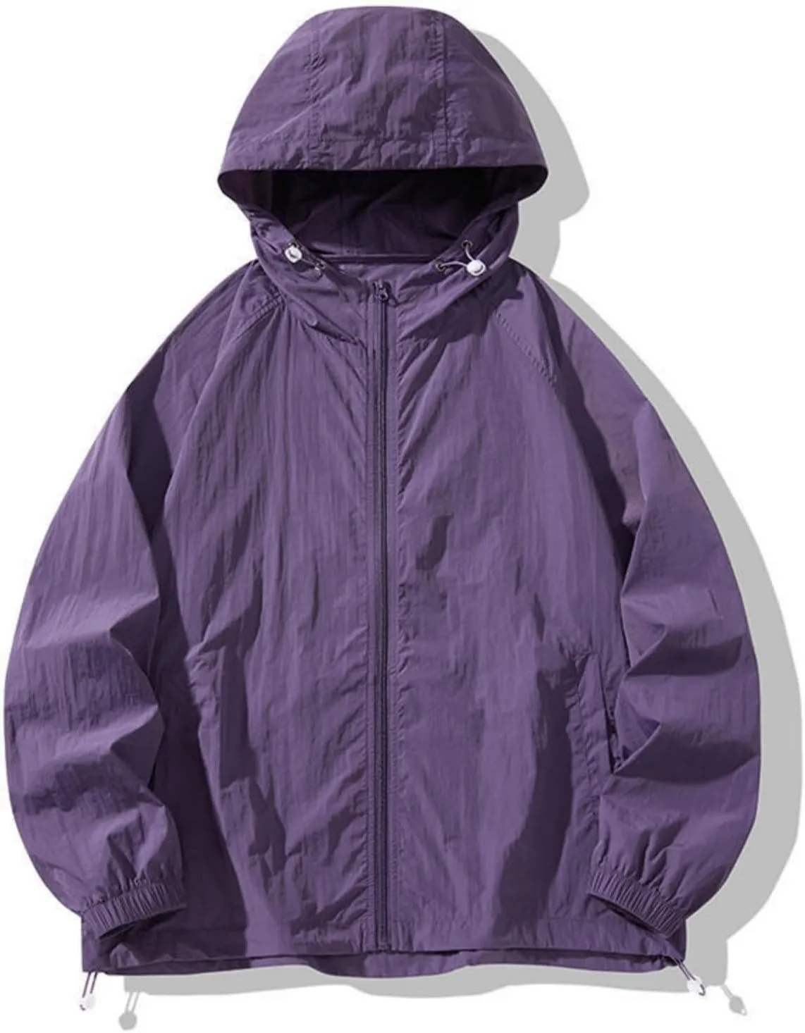Unisex UPF50  Breathable Quick-Dry Sun Jacket - Adjustable Hood & Hem with Elastic Cuffs for Outdoors