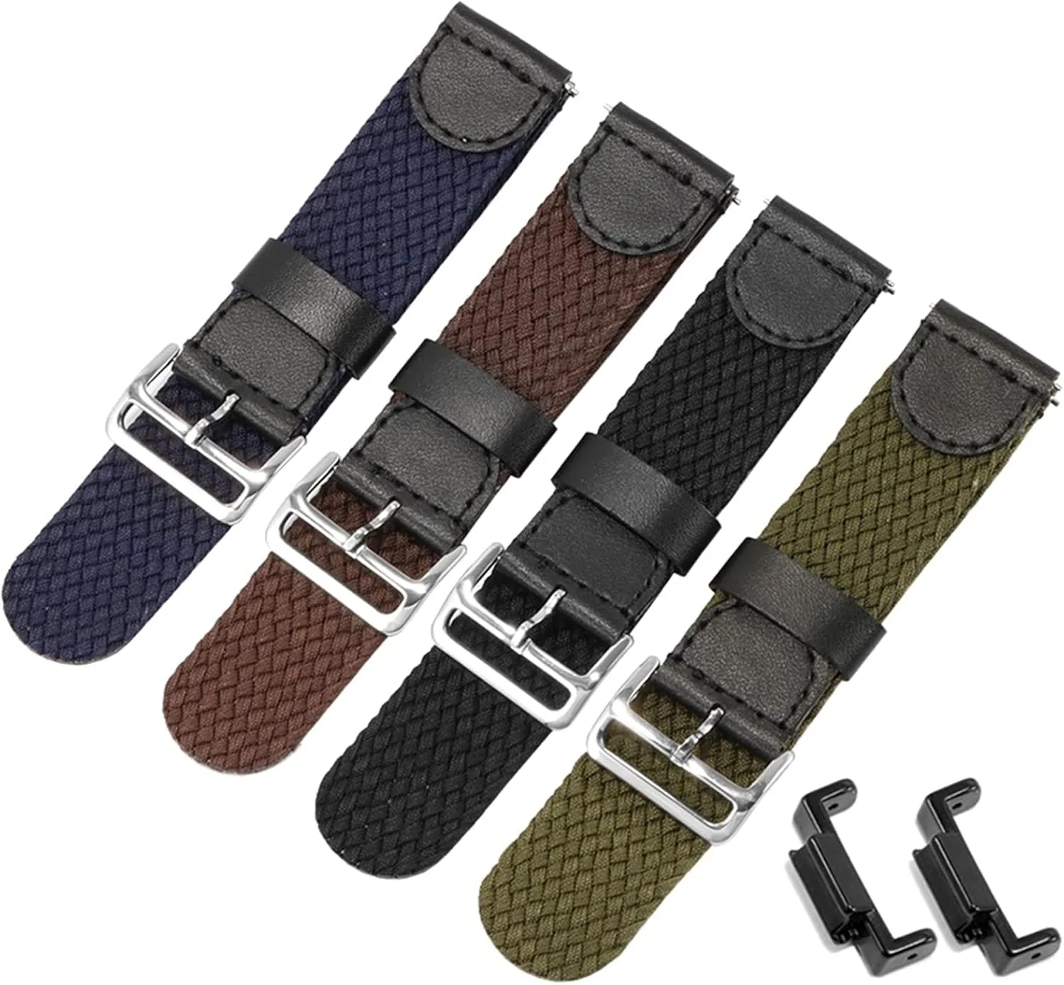 Universal Strap,20mm Electronic Analogue Watch Woven Canvas Nylon Watchband Replacement Accessories Sweat Absort Soft Comfortable Watch Wrist Band(Army Green B)