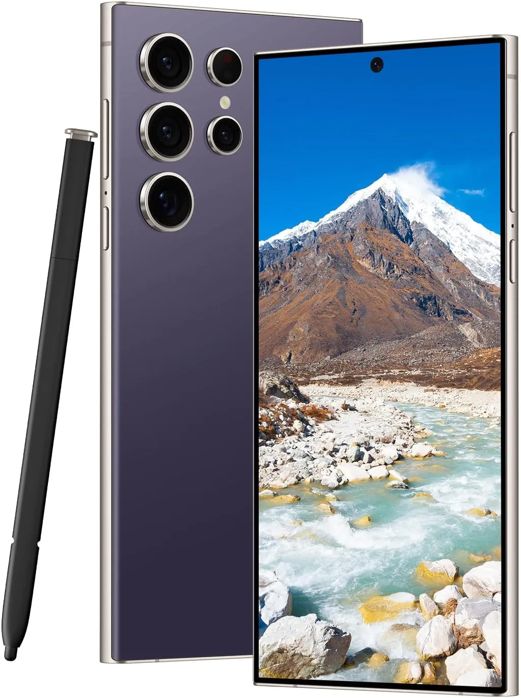 Unlocked Cell Phones C24 Ultra 5G Smartphone Android 13 Phones 8 256GB/6.8" HD Screen/Dual SIM/108MP 48MP Camera/6800 mAh/Built-in Pen (Violet)