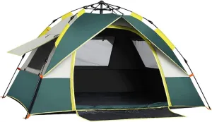 Upgrade Pop Up Tent Family Camping Tent 3-4 Person Tent Portable Instant Automatic Tent Beach Sun Shelter Waterproof Windproof for Outdoor Camping Hiking Mountaineering (Color : B) (A)