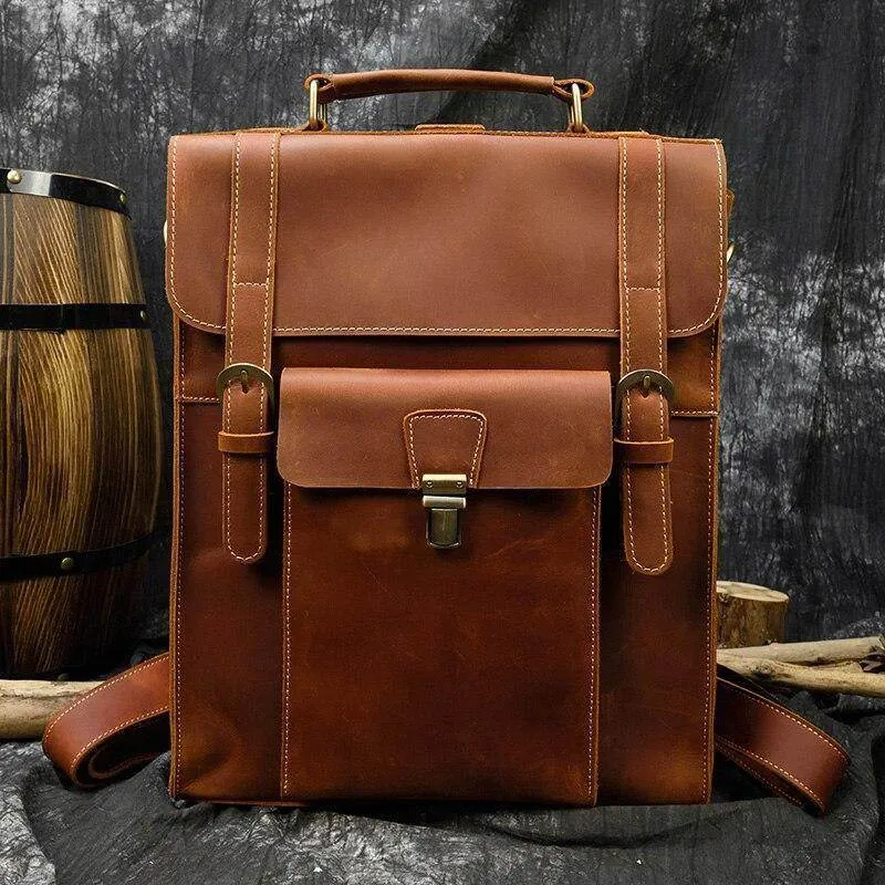 VacationGrabs Genuine Leather Backpack for Travel
