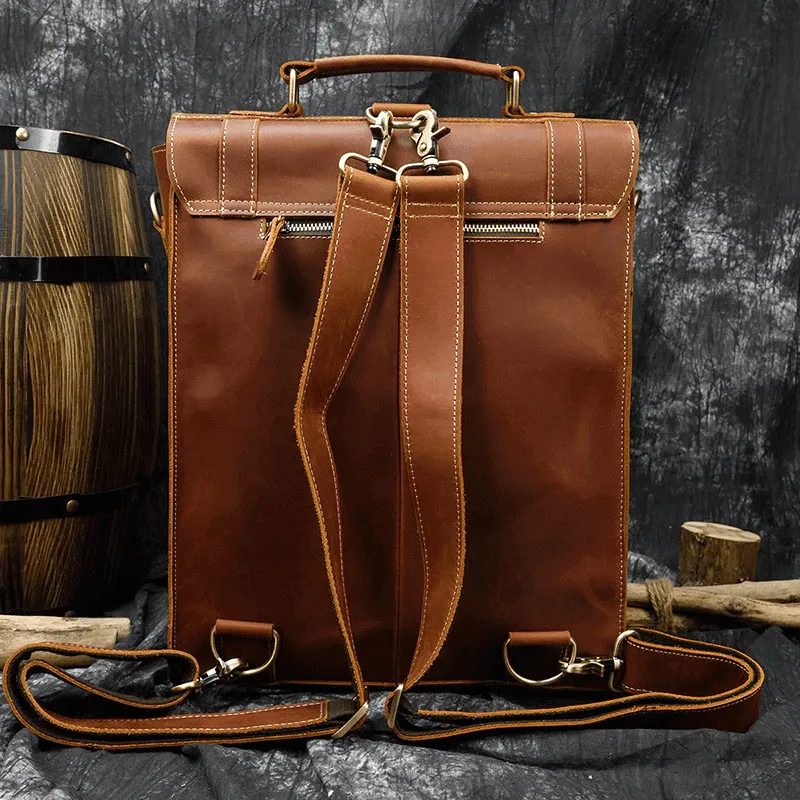VacationGrabs Genuine Leather Backpack for Travel