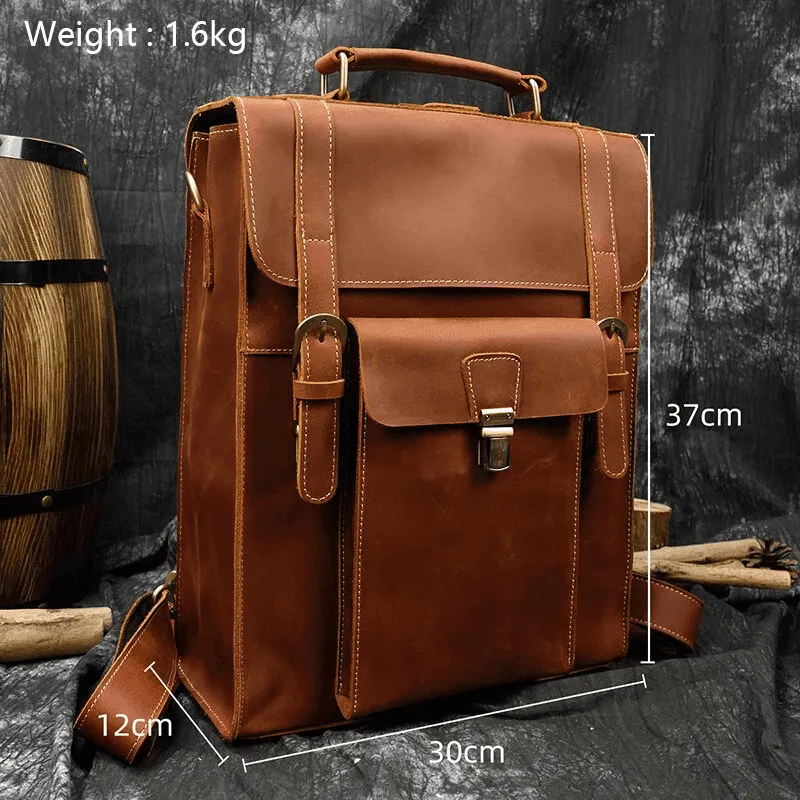 VacationGrabs Genuine Leather Backpack for Travel