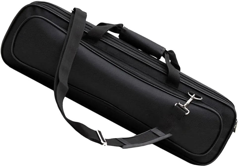 Vaguelly Flute Case Carrying Bag Waterproof Lightweight for 16 Holes /17 Holes Flute C Foot with Adjustable Shoulder Strap and Exterior Pocket