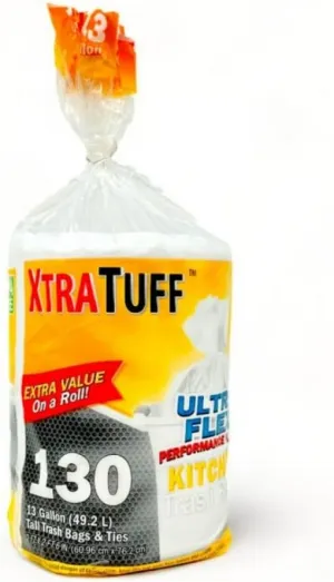 Value Pack 13 Gallon Kitchen Trash Bags - 130 Count, Durable & Cost-Effective, Perfect for Busy Households