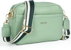 Vegan Leather Women's Crossbody Bag, Shoulder Purse with Wide Strap & Multi-Compartment Design for Daily & Travel