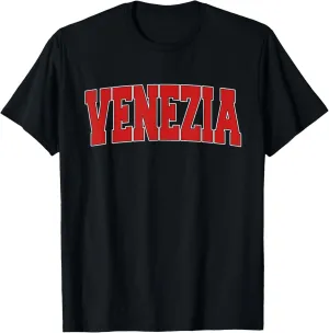 VENEZIA ITALY Varsity Style Vintage Retro Italian Sports T-Shirt