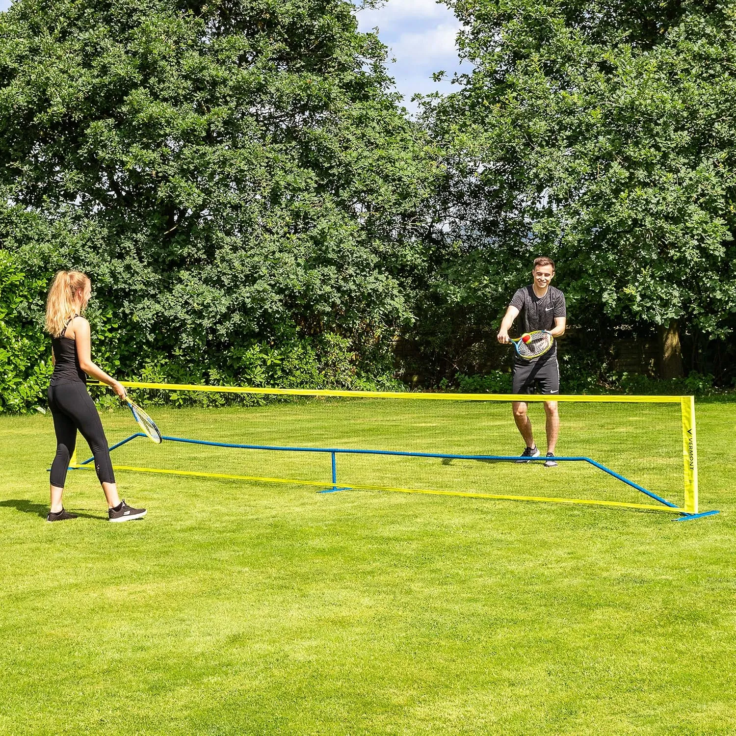Vermont Procourt Combi Net | Net for Tennis, Badminton, Pickleball & Soccer-Tennis | Portable Badminton Set | Mini Tennis & Badminton Sets for Backyards