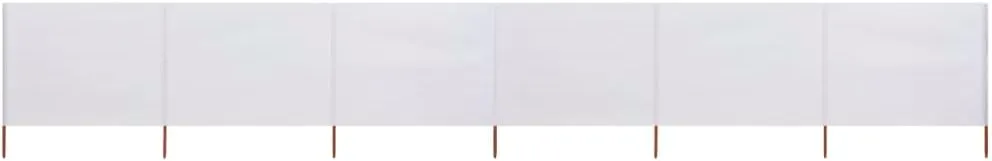 vidaXL 6 Panel Sand White Wind Screen 315.0 X 47.2 in Folding Privacy Barrier Perfect for Camping Beach Outdoor Use Tough Windproof Fabric Breaker Shelter Windbreak Sun Shade Handy Protection Garden