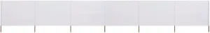 vidaXL 6 Panel Sand White Wind Screen 315.0 X 47.2 in Folding Privacy Barrier Perfect for Camping Beach Outdoor Use Tough Windproof Fabric Breaker Shelter Windbreak Sun Shade Handy Protection Garden