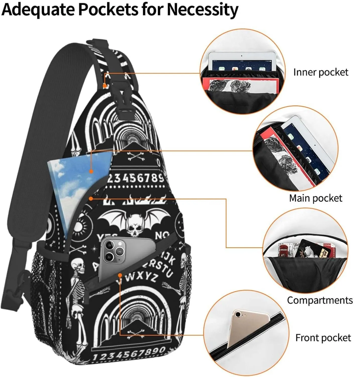Vintage Elephant Sling Backpack Unisex Crossbody Chest Bag Shoulder Chest Bag For Women Men Hiking Travel