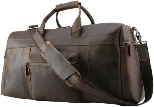 Vintage Leather Men Travel Bag Big Capacity Casualleather Travel Duffel Male Shoulder Weekend Bag