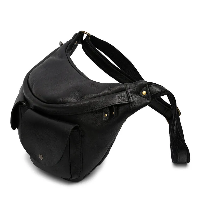 Vintage Leather Waist Bag - Handmade Chest Pack for Men