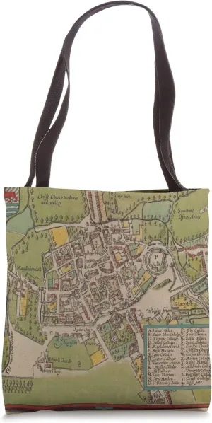 Vintage Oxford UK Map (1605) Tote Bag