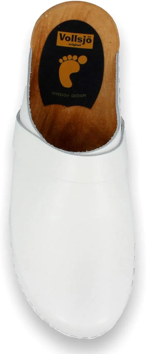 Vollsjo Women's Genuine Leather Wooden Clogs Made in EU