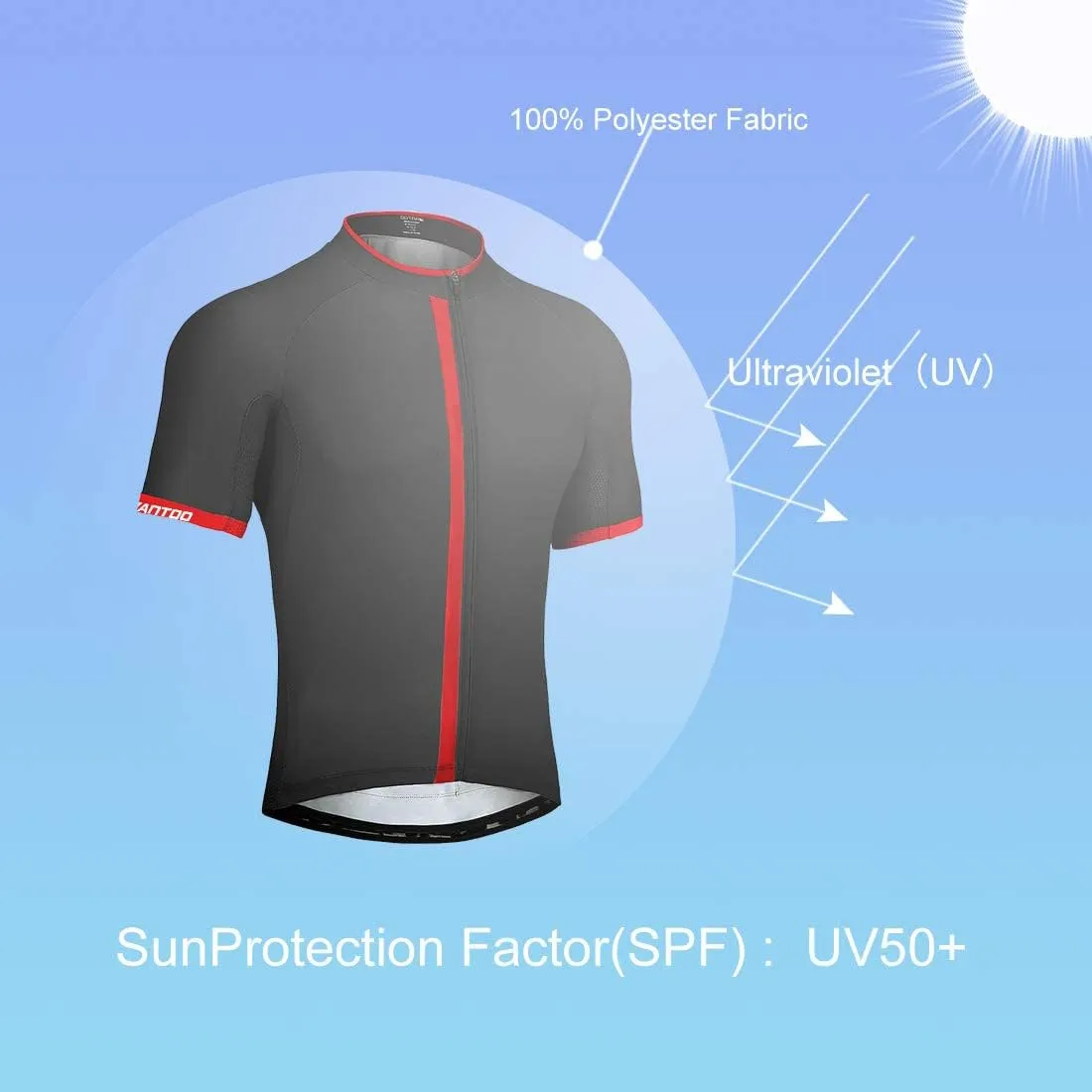 wantdo Men's Cycling Jerseys Mountain Bike MTB Jersey Short Sleeve Bike Shirts Breathable Quick Dry Cycling Clothing