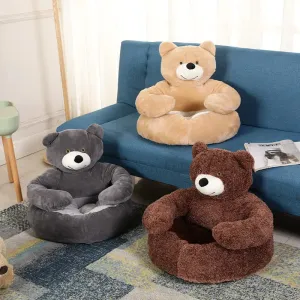 Warm Bear Hug Plush Dog Bed