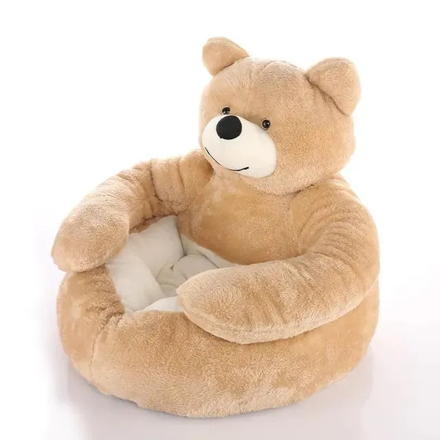 Warm Bear Hug Plush Dog Bed