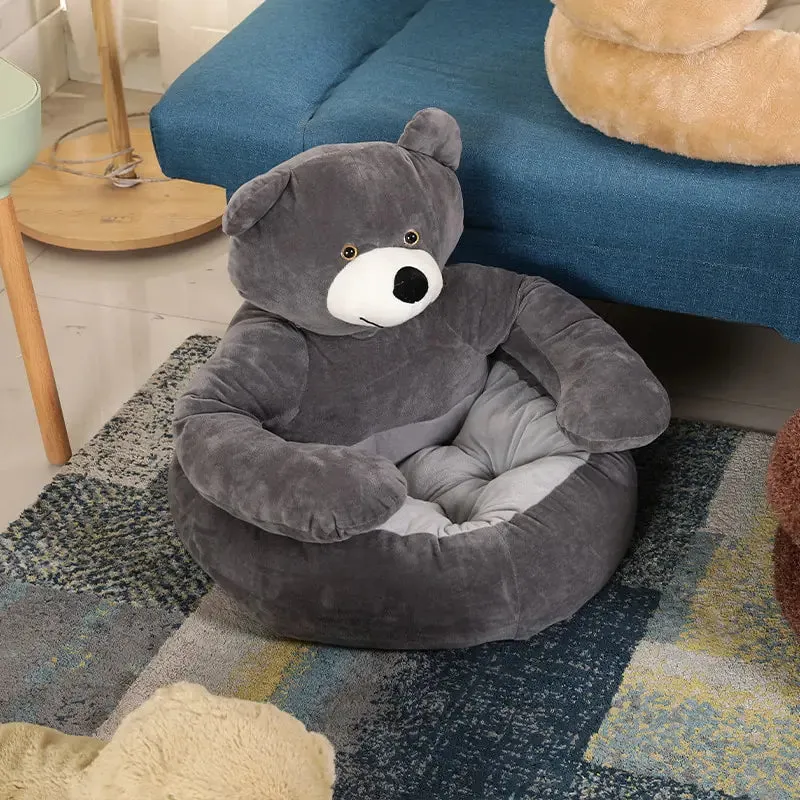 Warm Bear Hug Plush Dog Bed