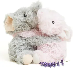 warmies Hugs Duo, Microwavable & Weighted Stuffed Animals, Elephant - Heated Stuffed Animal Plushie for Warmth & Comfort - Cute Soft Plush Toys for Adults & Children (Boys, Girls, Babies & Toddlers)
