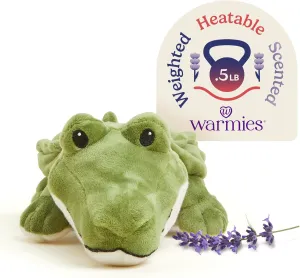 warmies Junior Microwavable & Weighted Stuffed Animals, Alligator - Heated Stuffed Animal Plushie for Warmth & Comfort - Cute Soft Plush Toys for Adults & Children (Boys, Girls, Babies & Toddlers)