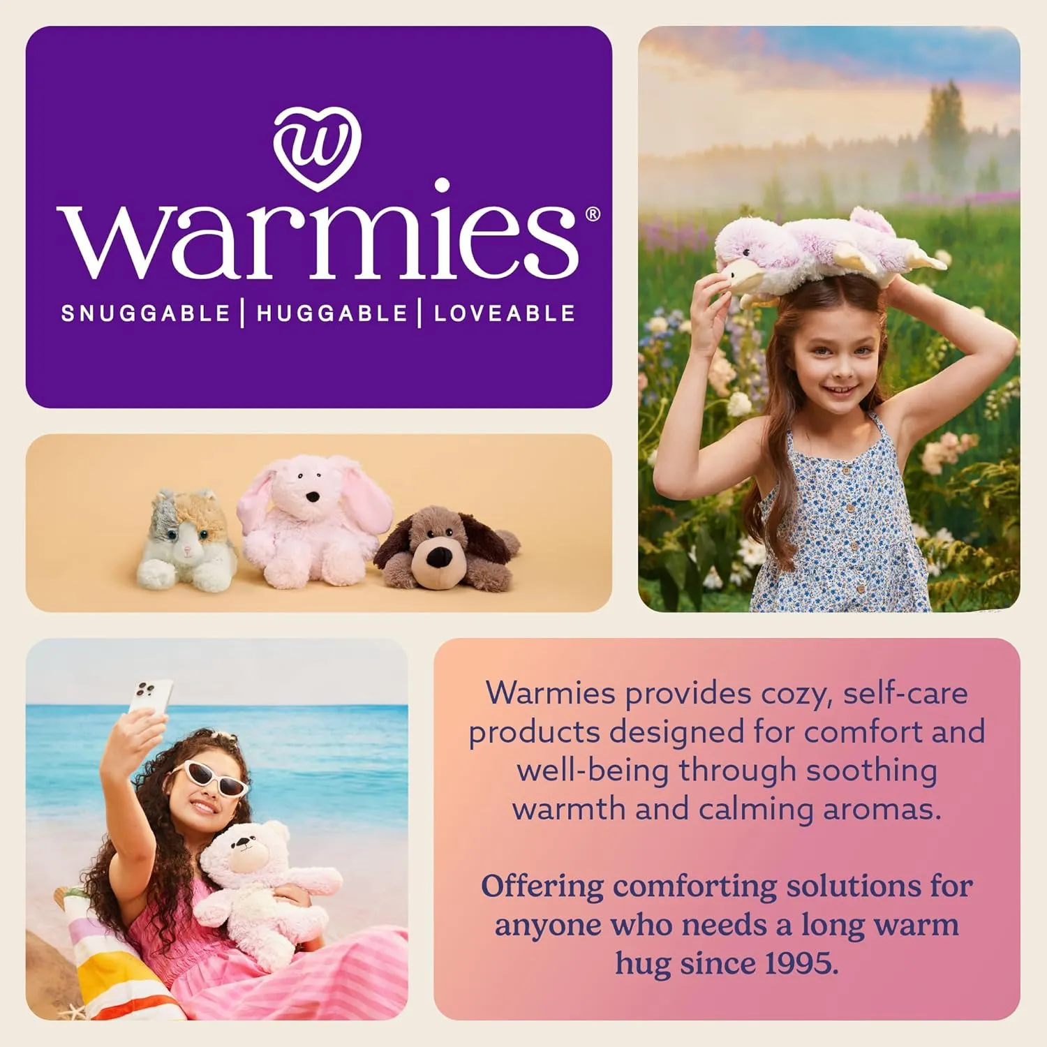 warmies Junior Microwavable & Weighted Stuffed Animals, Golden Dog - Heated Stuffed Animal Plushie for Warmth & Comfort - Cute Soft Plush Toys for Adults & Children (Boys, Girls, Babies & Toddlers)