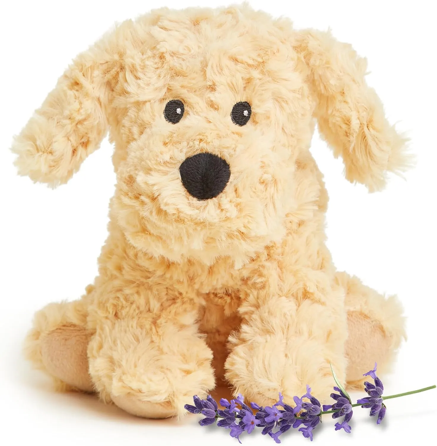 warmies Junior Microwavable & Weighted Stuffed Animals, Golden Dog - Heated Stuffed Animal Plushie for Warmth & Comfort - Cute Soft Plush Toys for Adults & Children (Boys, Girls, Babies & Toddlers)