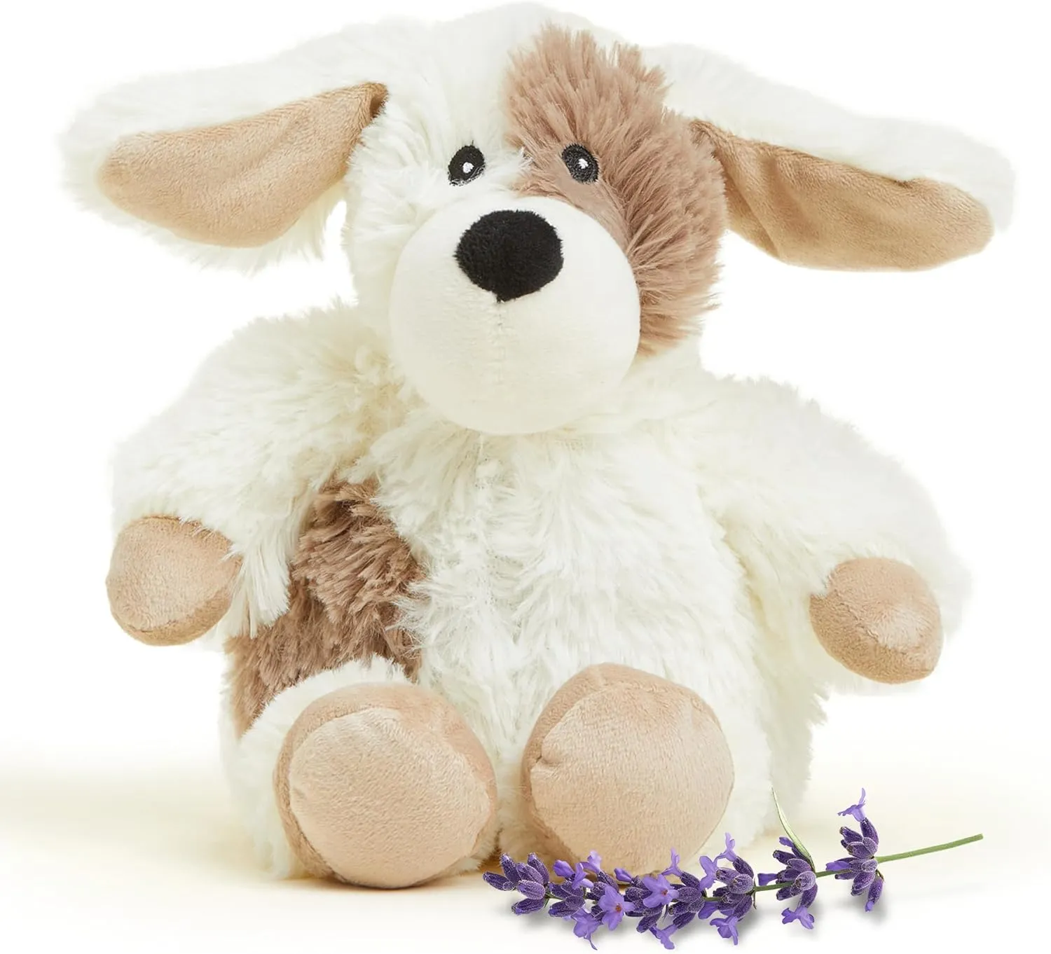 warmies Junior Microwavable & Weighted Stuffed Animals, Puppy - Heated Stuffed Animal Plushie for Warmth & Comfort - Cute Soft Plush Toys for Adults & Children (Boys, Girls, Babies & Toddlers)