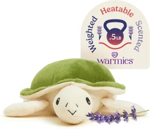 warmies Junior Microwavable & Weighted Stuffed Animals, Turtle - Heated Stuffed Animal Plushie for Warmth & Comfort - Cute Soft Plush Toys for Adults & Children (Boys, Girls, Babies & Toddlers)