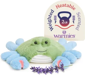 warmies Microwavable & Weighted Stuffed Animals, Blue Crab - Heated Stuffed Animal Plushie for Warmth & Comfort - Cute Soft Plush Toys for Adults & Children (Boys, Girls, Babies & Toddlers)